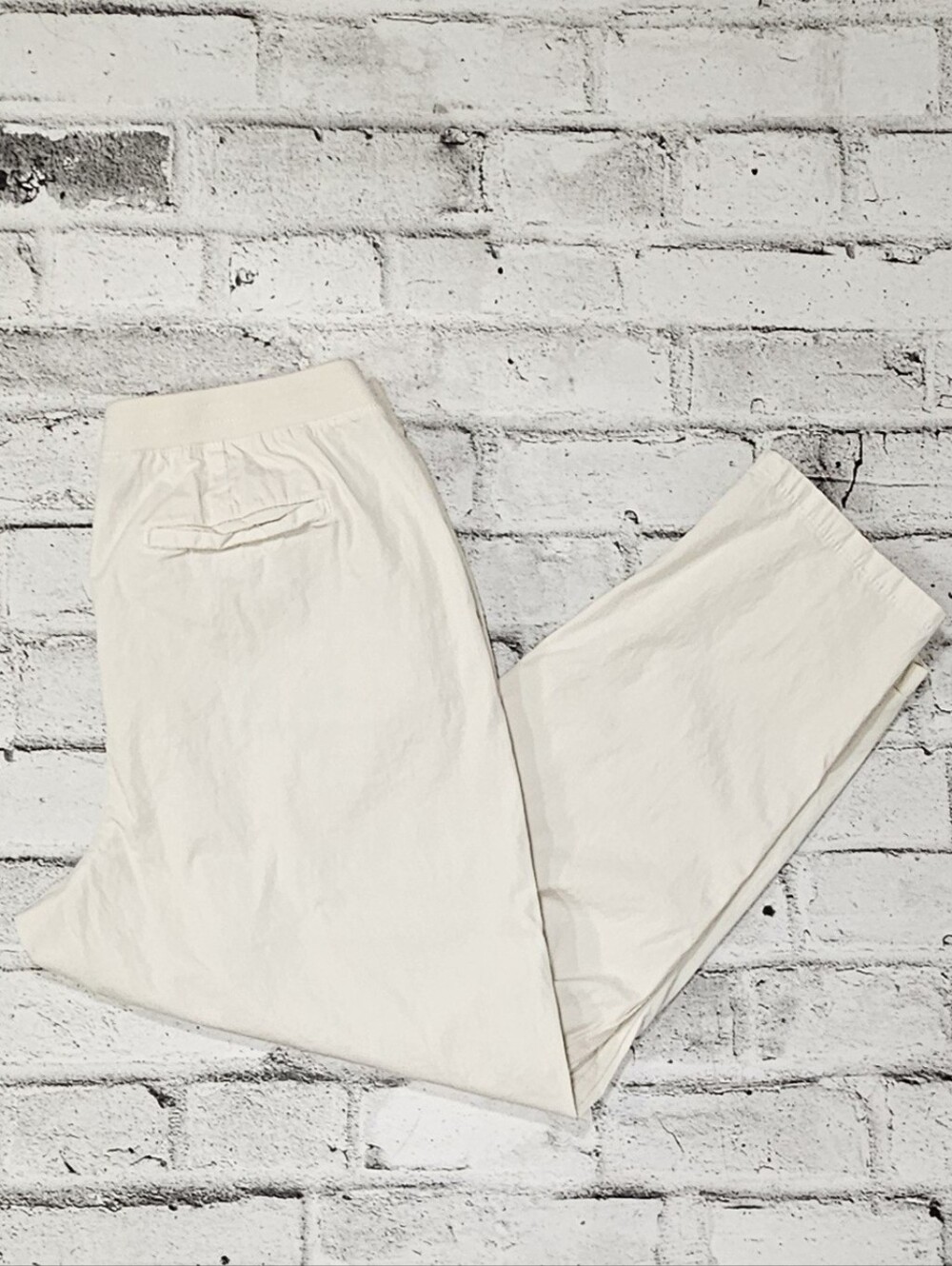 Style & Co White Pull On Cropped Pants Casual Stretch Trousers Large